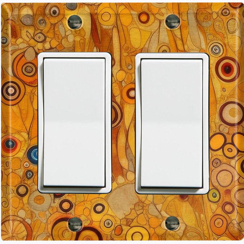 Couvercle de plaque d'interrupteur en métal; Toile à bascule de taille standard 2 US - fleur de style Klimt