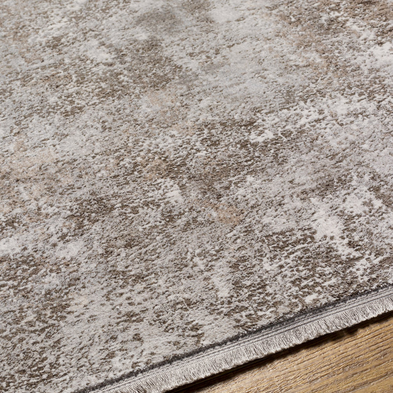Tapis gris à motif abstrait Haalah, Rectangle 9 pi x 12 pi
