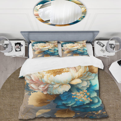 Vibrant Floral Bunch II - Ensemble de housse de couette floral - Microfibre de polyester