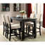 Table de salle à manger à hauteur de comptoir antique antique - charme rustique, plateau solide noir classique, stable-1354023043
