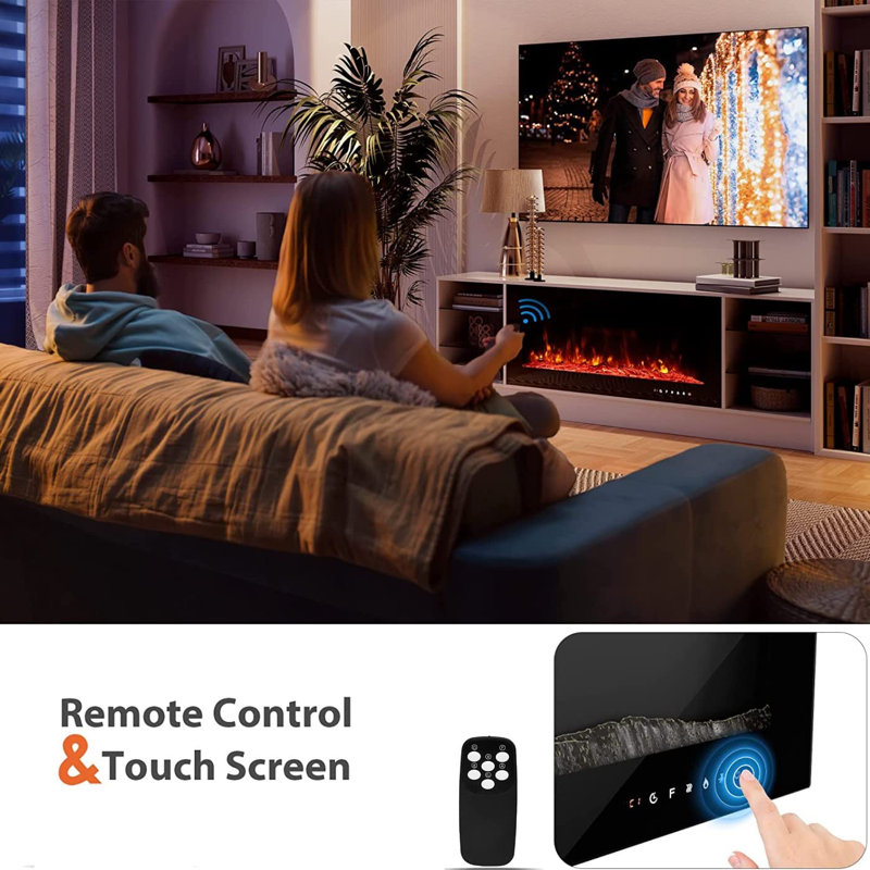 Dolder 39.9'' W Black Electric Fireplace