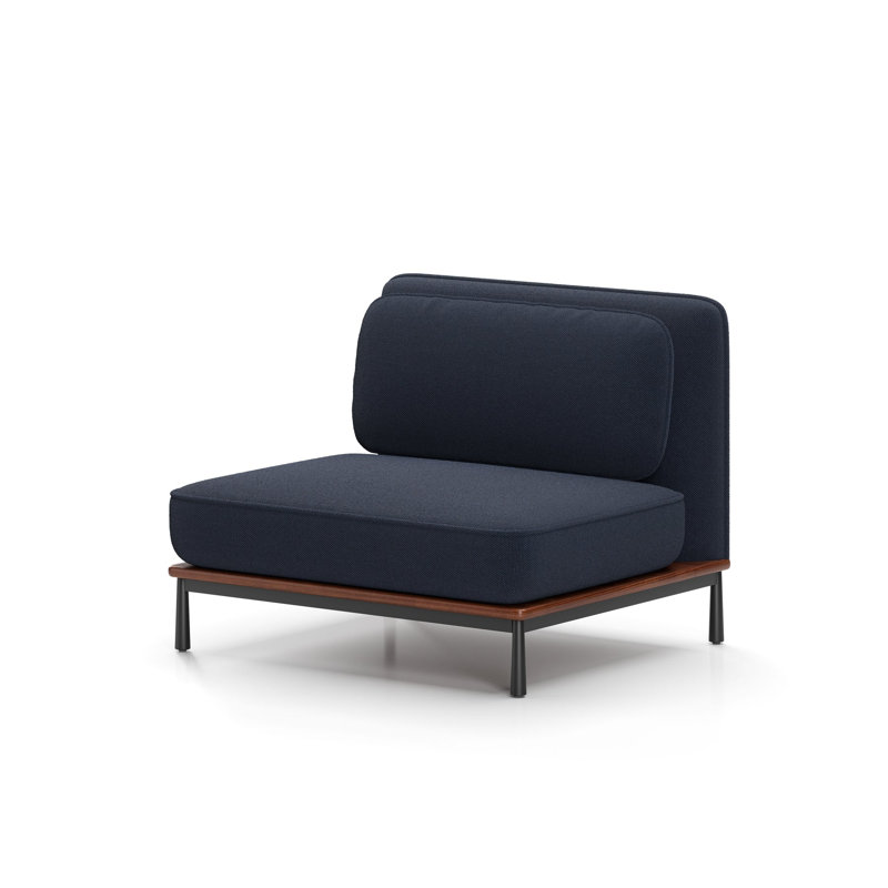 Arc Armless Chair, Natural Walnut, Steelcut Trio 796 Wool