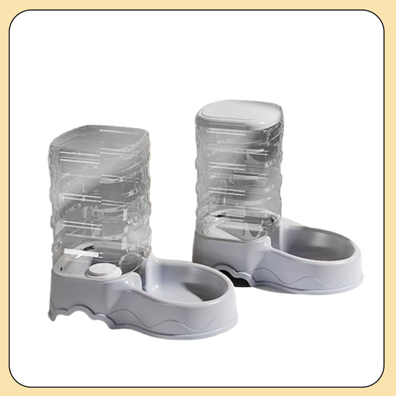 128oz. Automatic Water Dish/Automatic Feeder, Gray