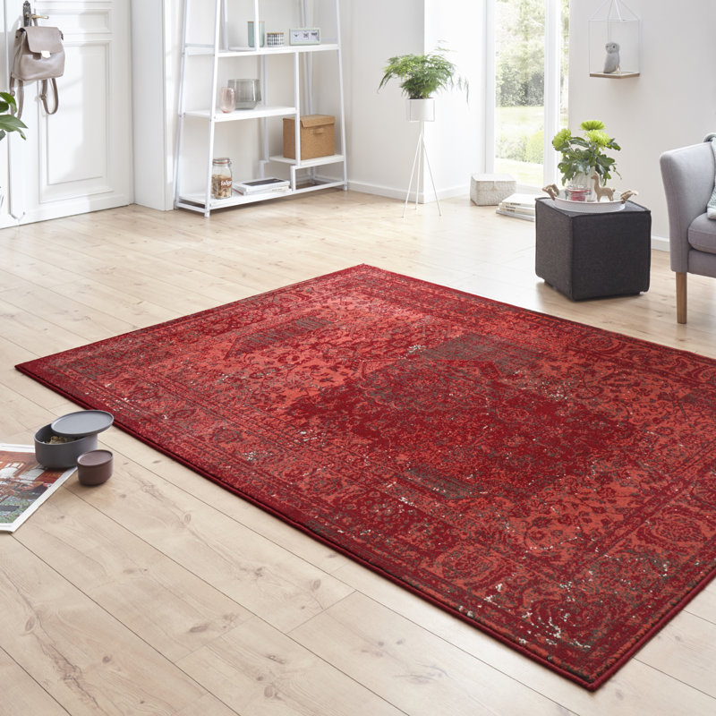 Celebration Plume Flatweave Red Rug, Rectangle 200 x 290cm