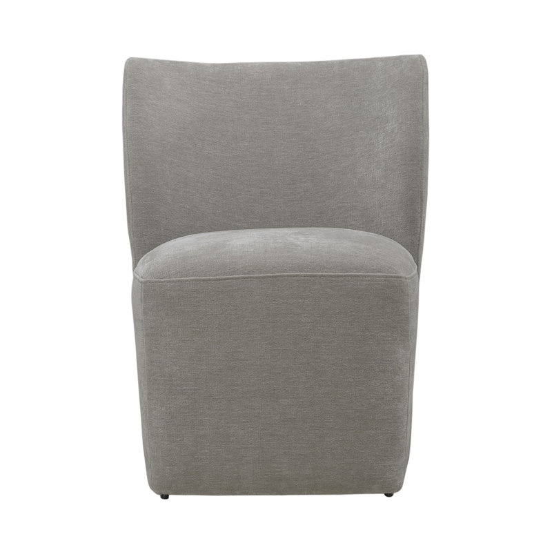 Faouzi Accent Dining Chair W/ Casters, Gray Polyester