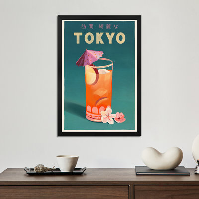 Tokyo Cocktail Travel Poster Premium Framed Posters