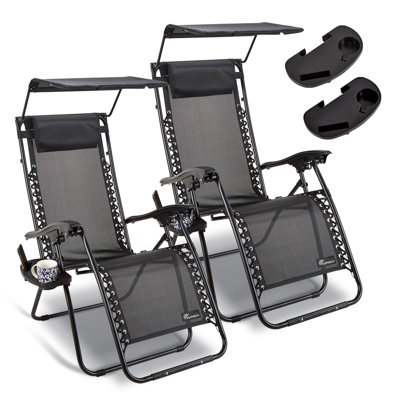 SUNMER Sun Lounger Garden Chairs With Canopy