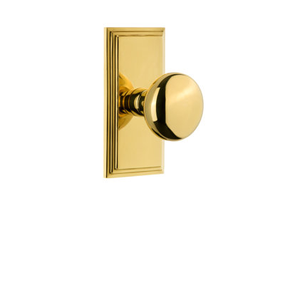 Grandeur Carré Plate Privacy with Fifth Avenue Door Knob