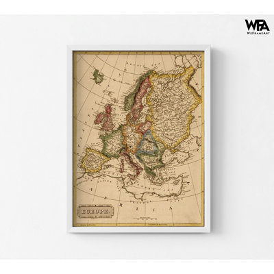 «Europe 1817», carte antique de l'Europe, affiche du vieux Continent, impression de carte rustique, vieille carte de l'Europe, affiche de décoration murale de bureau européen