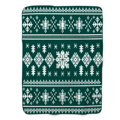Autumn Knit Art - 1 Piece Premium Sherpa Blanket