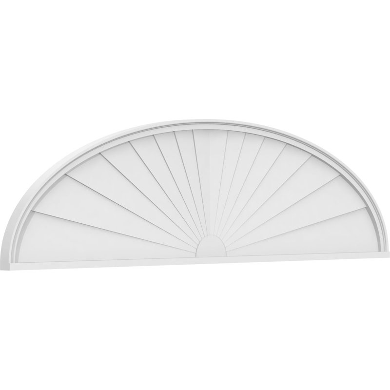 Fronton elliptique en PVC de qualité architecturale Sunburst, H 21 1/2 po x l 82 po x P 2 po