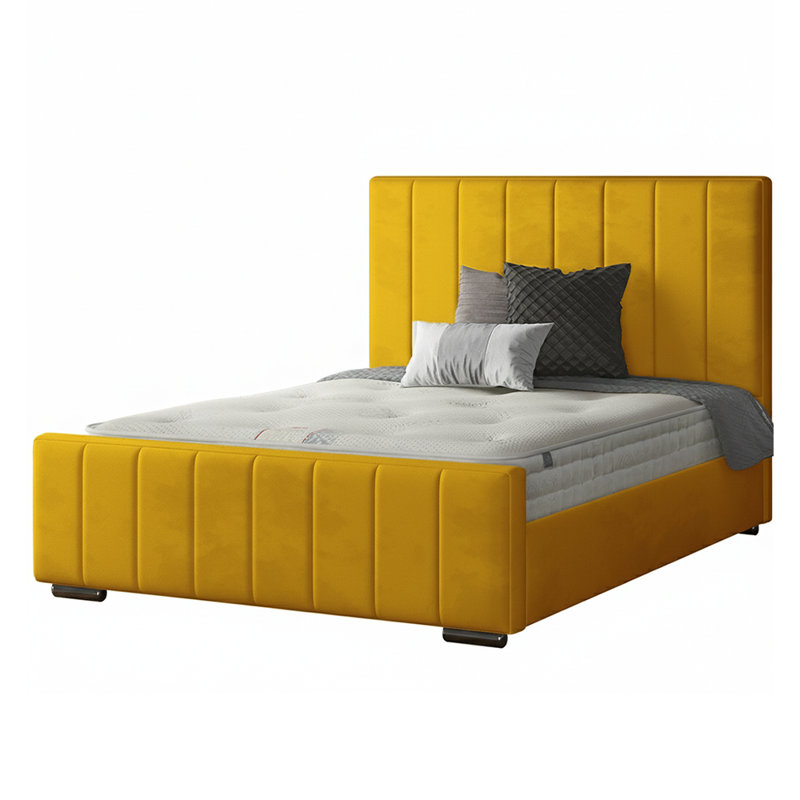 Jesse Upholstered Bed, Turmeric, Single (3')