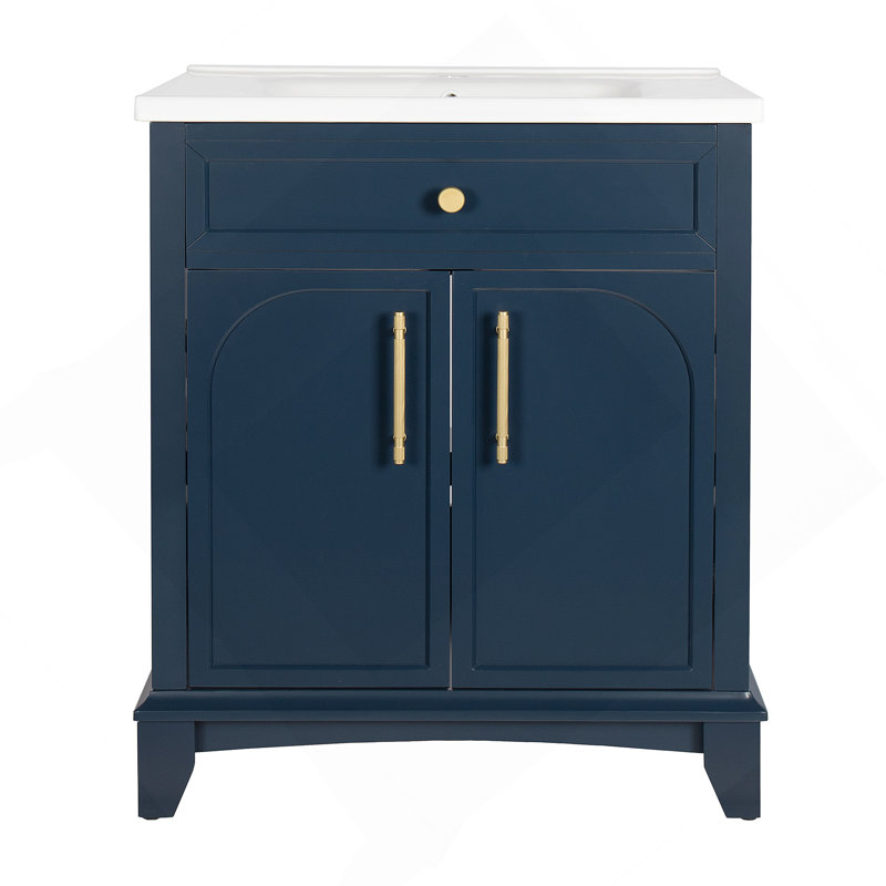 27.8-Inch Bathroom Storage Cabinet With Adjustable Shelves And Durable Moisture-Resistant Construction For Organized Spaces.