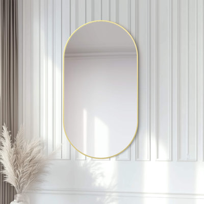 Premium Metal Frame Shatterproof Wall Mount Mirror - FM4
