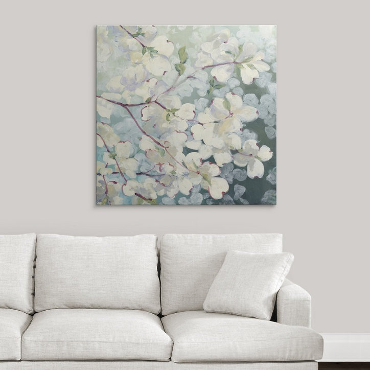 «Drobman Magnolia Delight» par Julia Purinton, reproduction d'art, H 35 po x l 35 po x P 1,5 po, Toile
