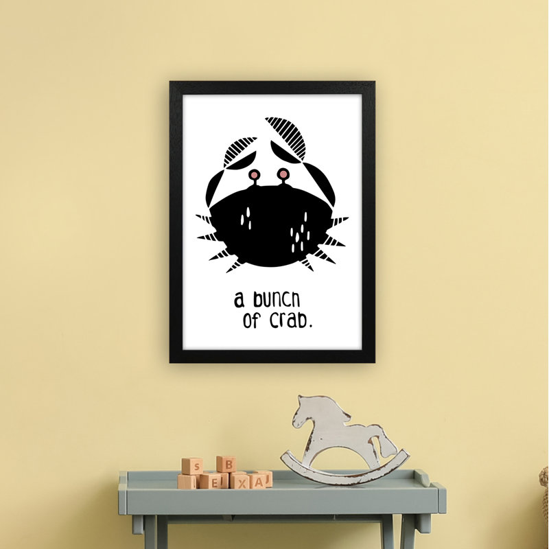 Crab by Miniofmine - Print, 46cm H x 34cm W x 3cm D, Brown Framed