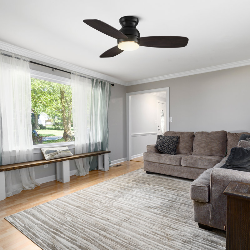 Ogdensburg 44'' Ceiling Fan with LED Lights, Dark Walnut/Gray Oak