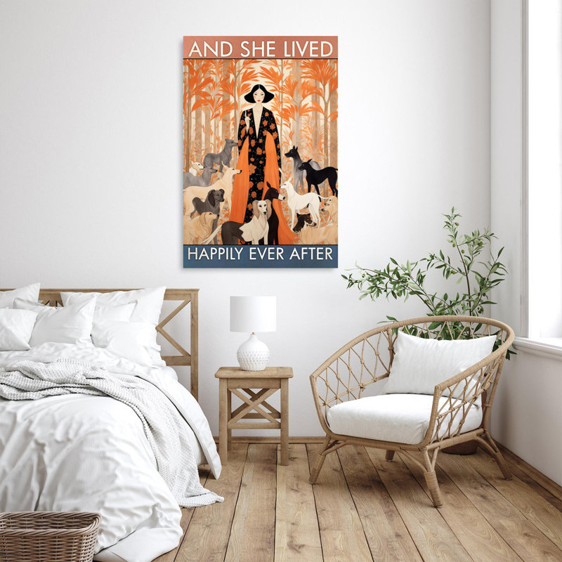 Dogs And She Lived Happily On Canvas Print, H 36 po x l 24 po x P 1,25 po