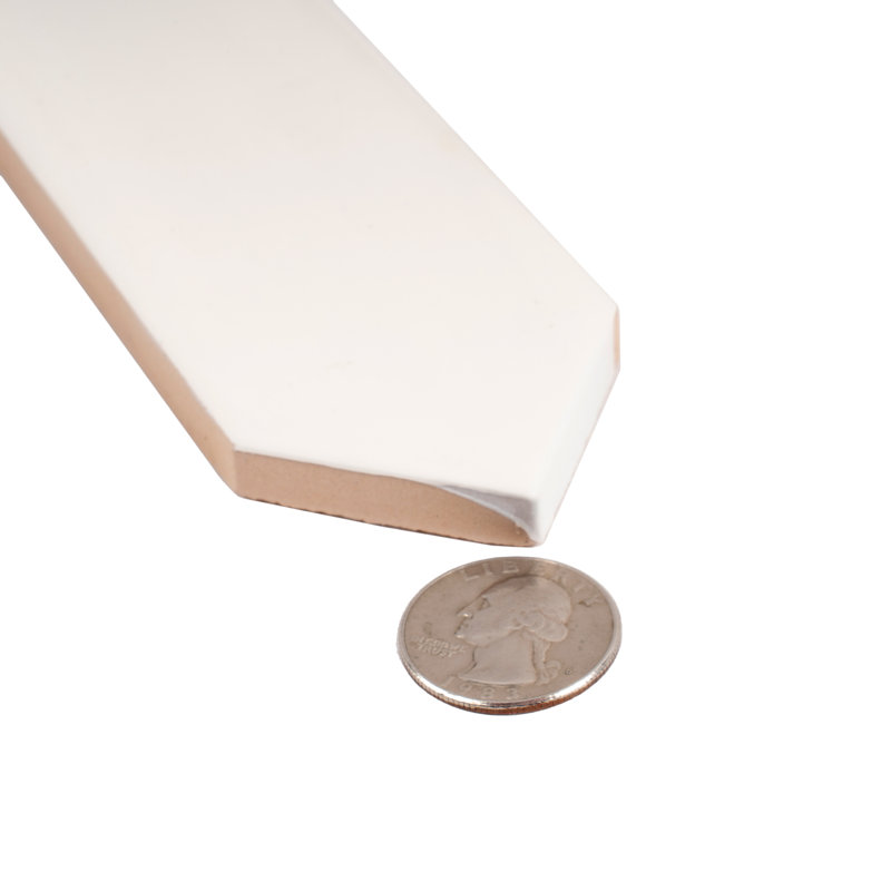 Piquet 2'' W x 10'' L Ceramic Singular Tile, Cotton White