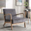 Fauteuil d'appoint à cadre ouvert avec coussins moelleux et tissu velours Classic Mid Century Modern-782892950