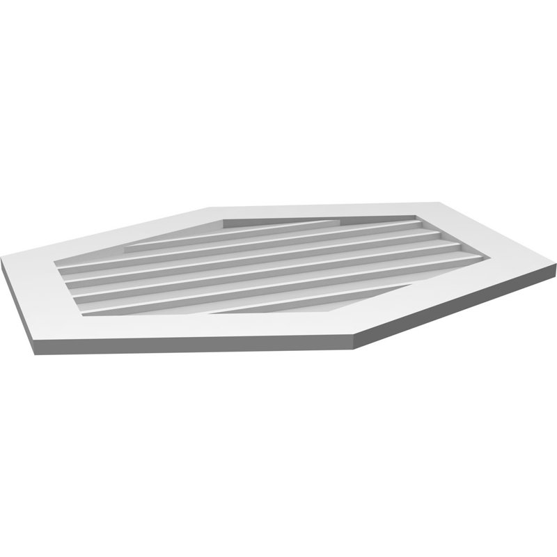 Ventilé vertical à pignon vertical 4/12 po, H 28 po x l 36 po x P 1 po