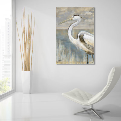 «Golden River Heron» par Paul Brent, art mural en verre acrylique