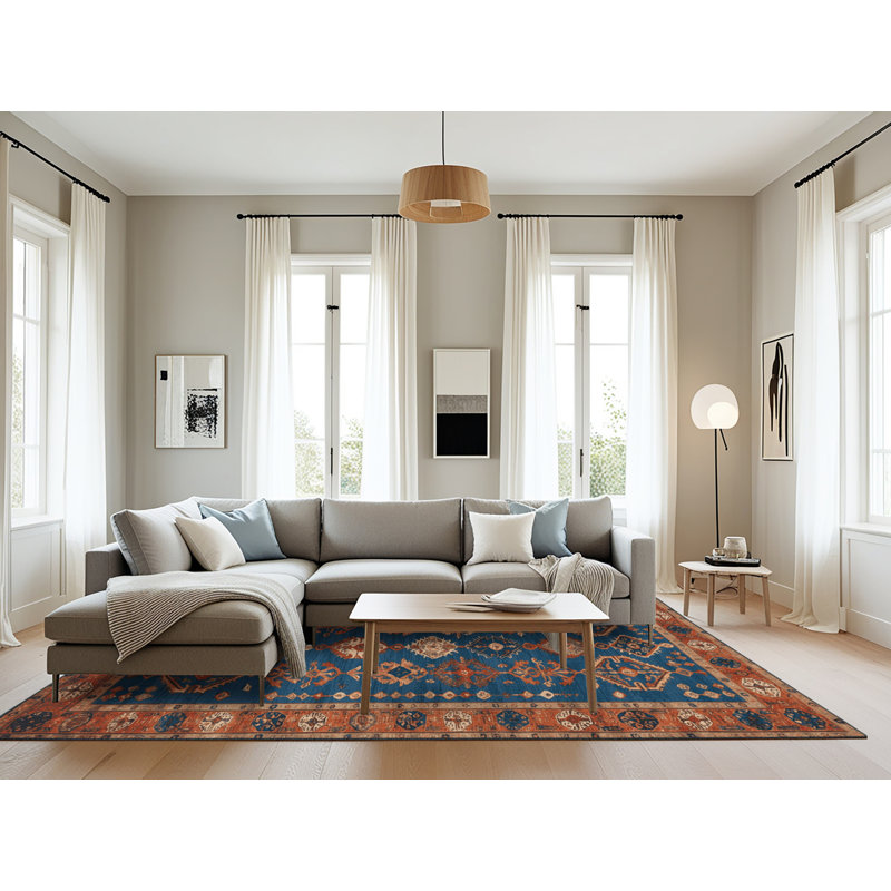 Tapis turc gris lavable à la machine, Rectangle 6 pi x 9 pi