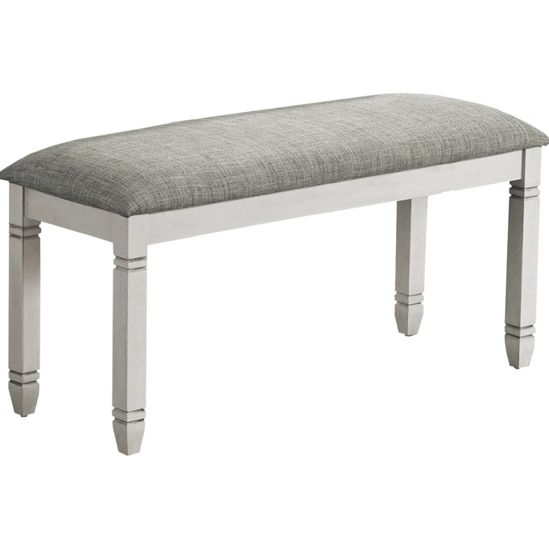 Banc en bois massif avec revêtement gris pour les salles à manger modernes élégantes