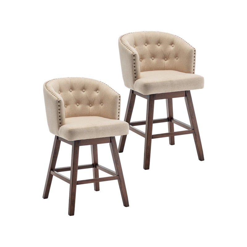 Tabouret de bar Arlisa, Beige, Tabouret de comptoir (siège d'une hauteur de 26 p