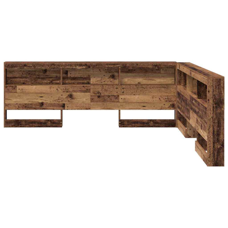  Storage Headboard Concrete Engineered Wood, 210 x 200cm, Old Wood
