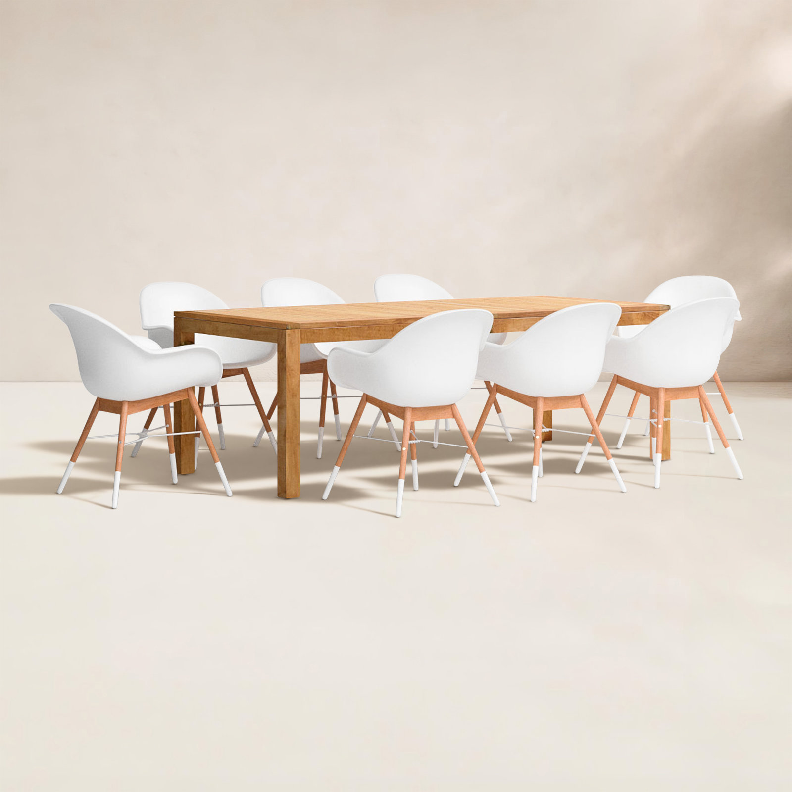 Alyisa 87" Teak Patio Dining Set
