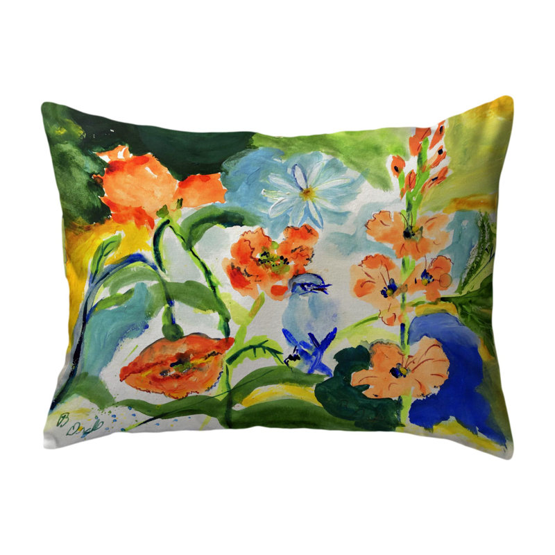 Colorful Floral Indoor/Outdoor Water-Resistant Throw Pillow 16" x 20"