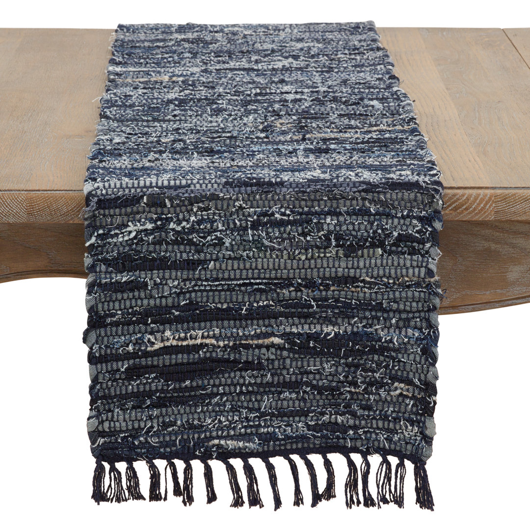 Orta Distressed Denim Table Runner Union Rustic 