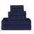 Ensemble de serviettes en coton très absorbant de six articles avec bordure unie et carreauté Ruvins-498400821