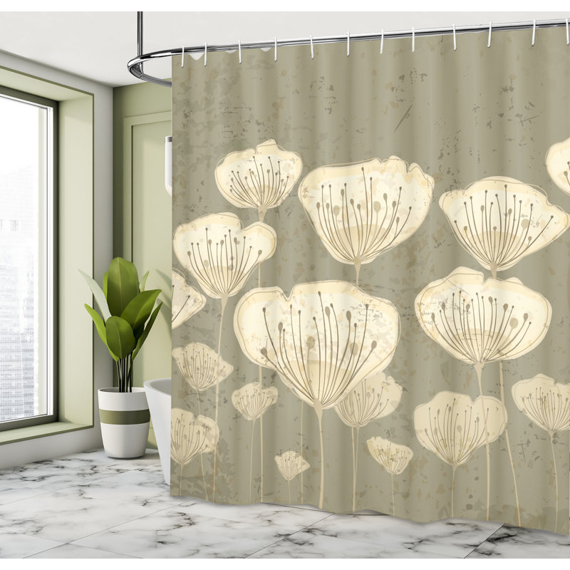 Shower Curtain with Hooks Included, 75"H x 69"W