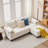 Convertible Sectional Couche,Small Space Couches L-Shaped Sofa W/Storage Chaise, USB Ports, Side Pockets and Pillows for Living Room-1536322042