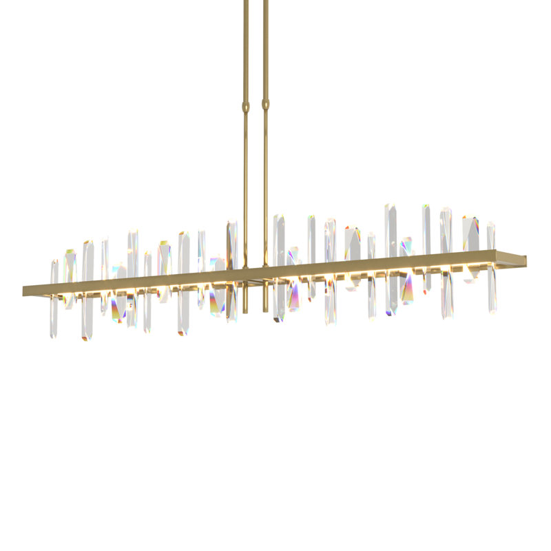 Solitude Kitchen Island Linear LED Pendant, Modern Brass