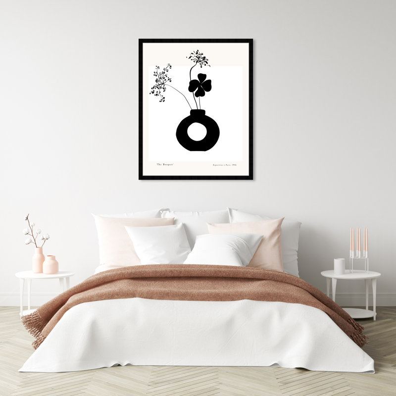 " Black And White Flower In A Vase " by Oliver Gal, Black, 38" H x 32" W