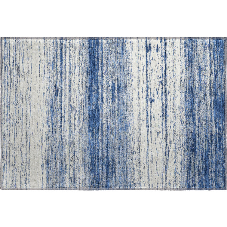 Premium Machine Washable Prisco Navy Rug