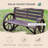 Kasandra 41" Wooden Wagon Wheel Bench, Rustic Outdoor Patio Weather Resistance Furniture, 2-Person Slatted Seat Bench with Backrest, Carbonized