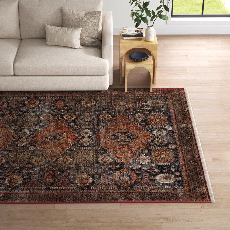 Miko Soft Power-Loomed Oriental Area Rug with Distressed Medallion by Jaipur Living