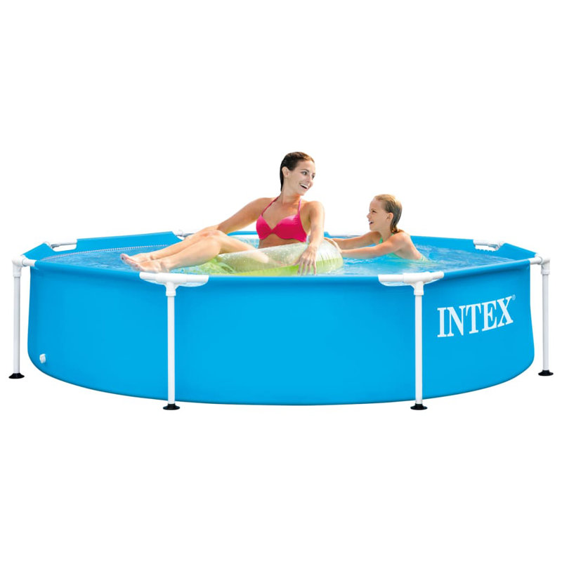 Steel Round Frame Set Pool H x W x L, 51cm H x 244cm W x 244cm D, Blue