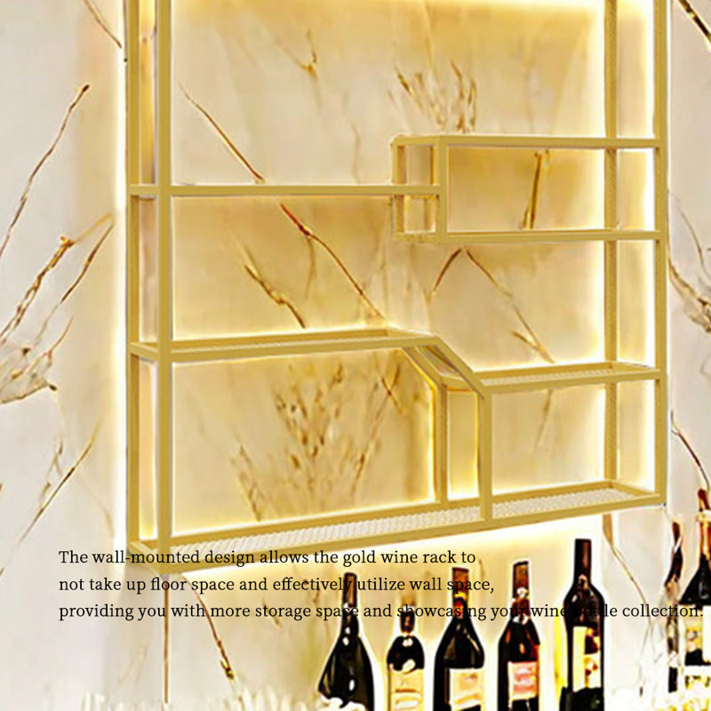 Creative industrial style wall mounted wine rack