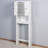 White Over Toilet Bathroom Shelf Cabinet - Construction, Adjustable Shelf, 24.11X7.72X69.13 Inch Quality Engineered Wood, Spacious, White,