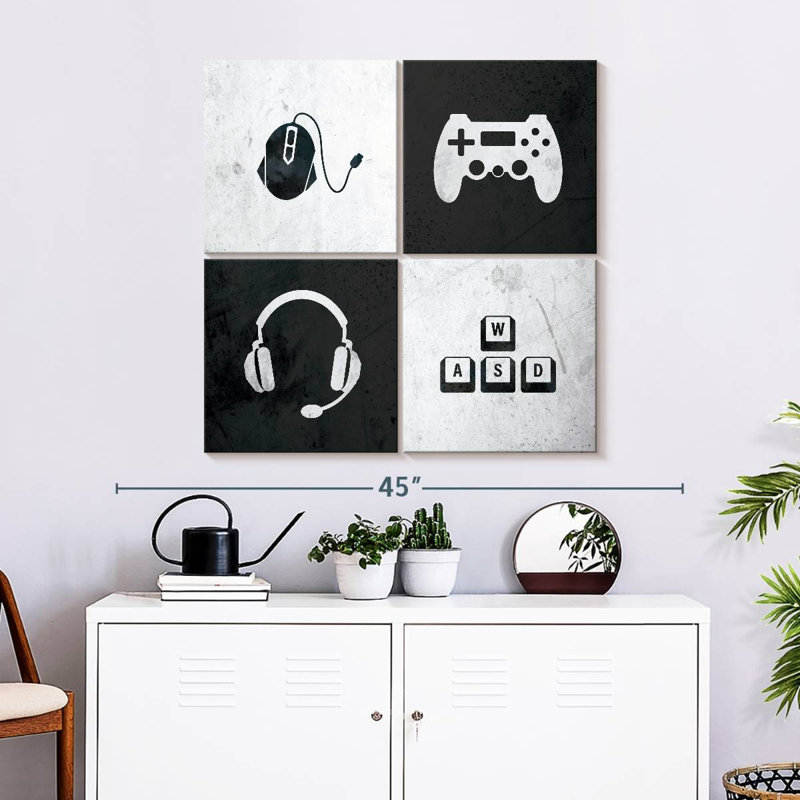Gamer Essentials 4 pièces, H 32 po x l 32 po x P 1,25 po