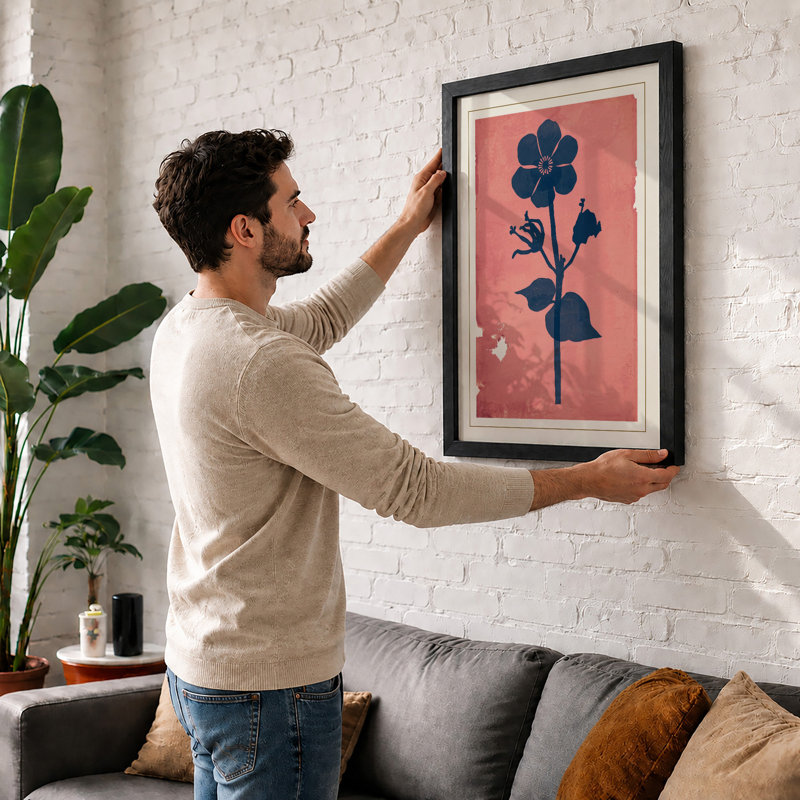 Study In Rose Botanical - Print, A2 - 59.4 x 42.0 cm, White