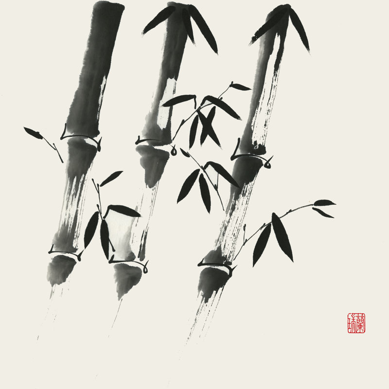 Bamboo Collection I - Wrapped Canvas Painting, 30.48cm H x 30.48cm W