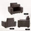 Canapé modulaire en chenille avec accoudoirs et espace de rangement amovible-838490028