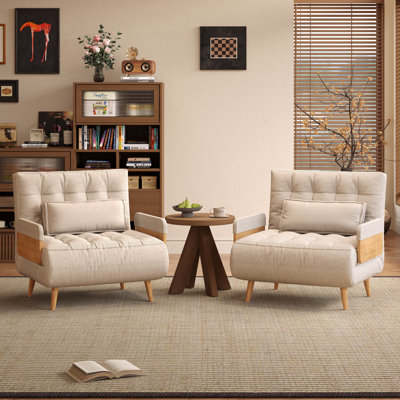 35.43'' 3-In-1 Reclining Sleeper Sofa Chair,Sets Of 2