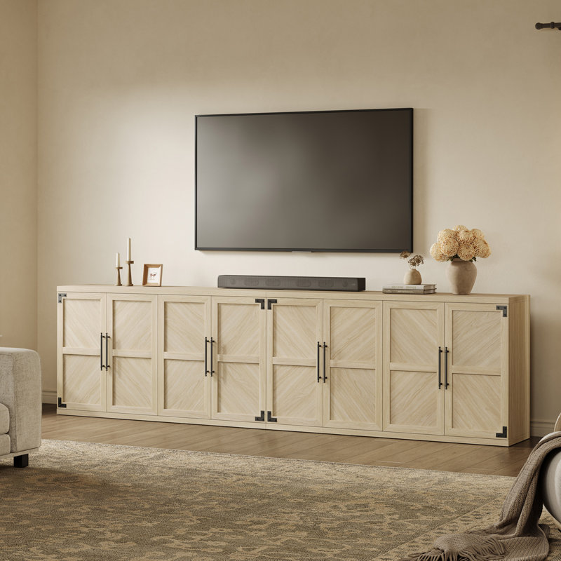61.7'' W Modern Sideboard Buffet Cabinet with 4 Doors, Adjustable Shelves, Large Storage Cabinet, Sand Beige